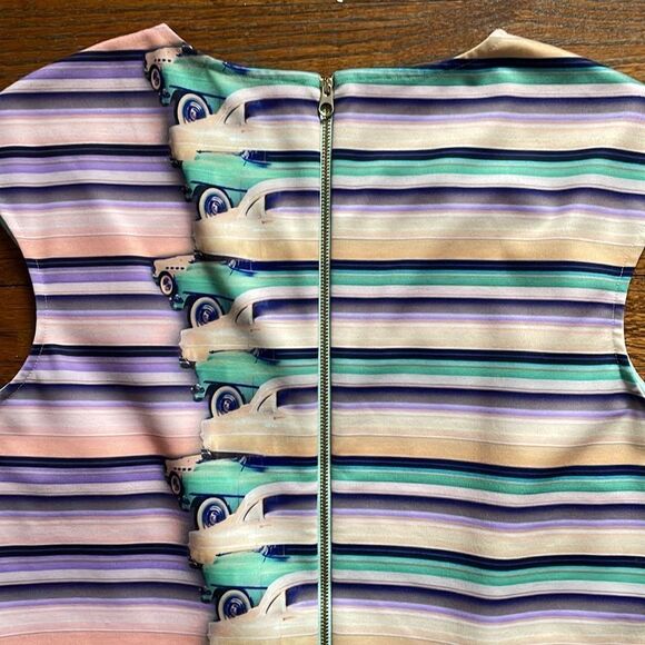 Vintage Ted Baker Charae Car Print Dress - Picture 6 of 6